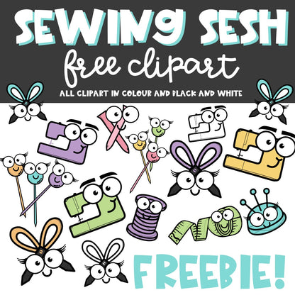 Sewing Session Free Clipart | Textiles & Design Classroom Illustrations