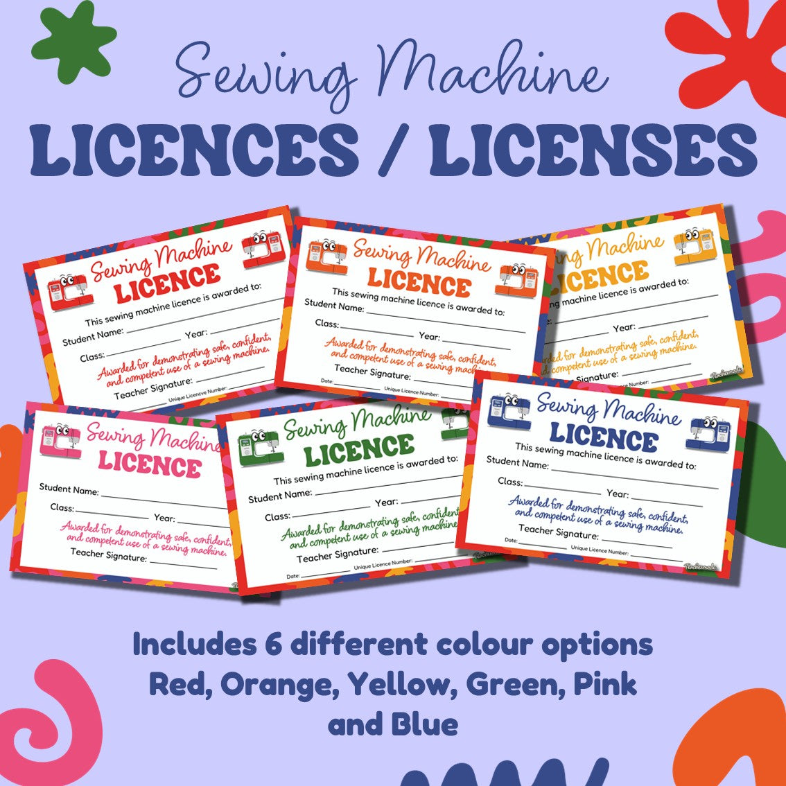 Sewing Machine Licences/ Licenses | Textiles Technology Safety Assessment | FCS