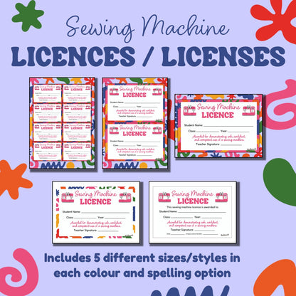Sewing Machine Licences/ Licenses | Textiles Technology Safety Assessment | FCS