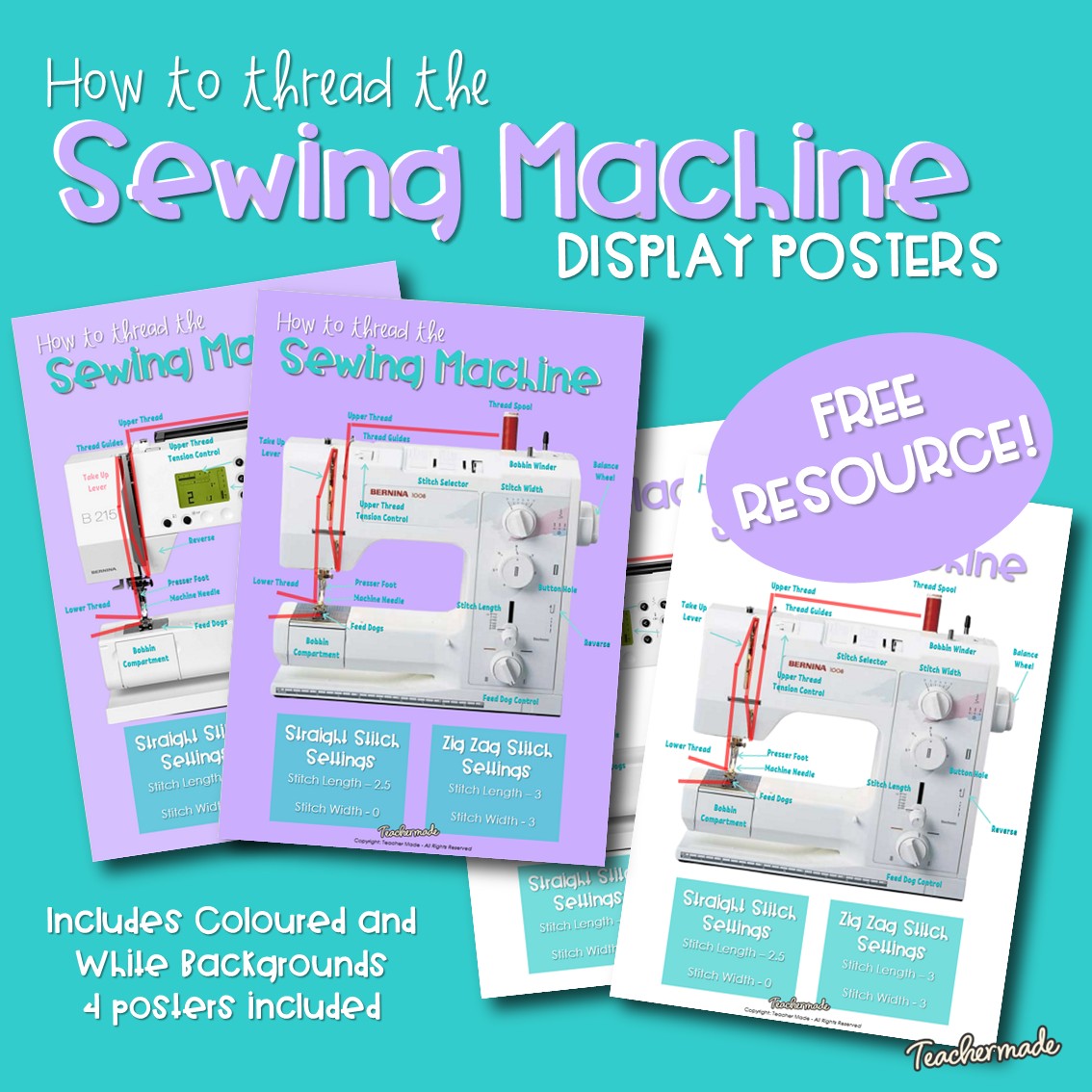 How to Thread a Sewing Machine – Classroom Display Posters | Free Textiles Technology Resource